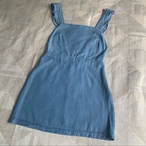 Zara Blue Denim Overall Dress